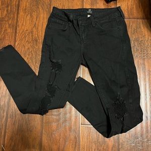 Just Black Black Ripped Skinny Jean Size 27